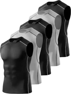 4/5/6 Pack Athletic Sleeveless Shirts for Men Workout Tank Tops Compression Tank Top Gym Muscle Shirts for Running