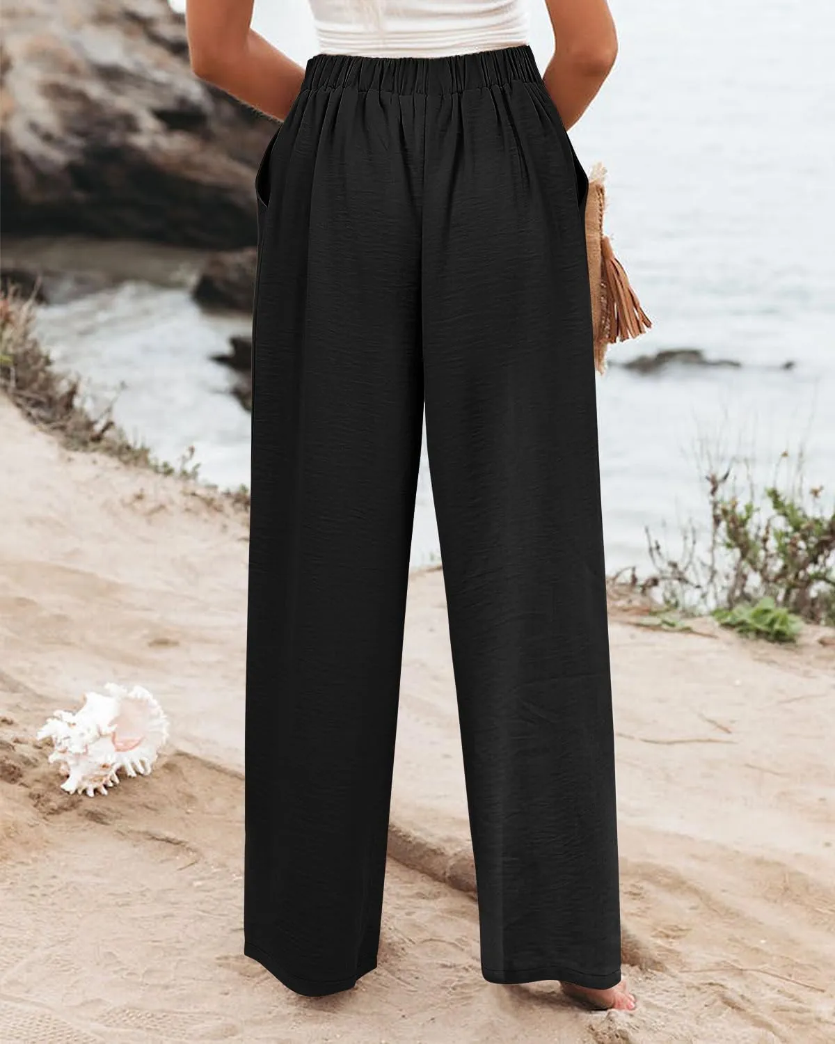 Angerella Casual Pants for Women High Elastic Waisted in The Back Business Trousers Long Casual Work Pants S-3XL