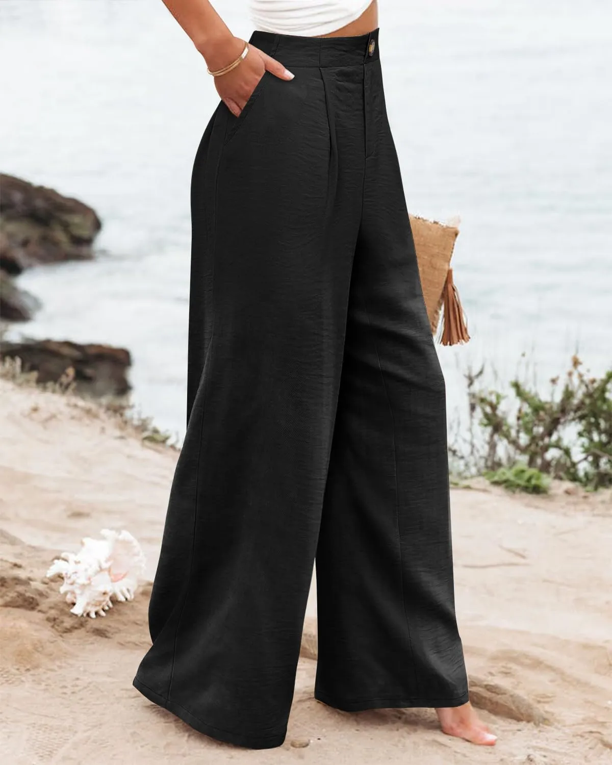 Angerella Casual Pants for Women High Elastic Waisted in The Back Business Trousers Long Casual Work Pants S-3XL
