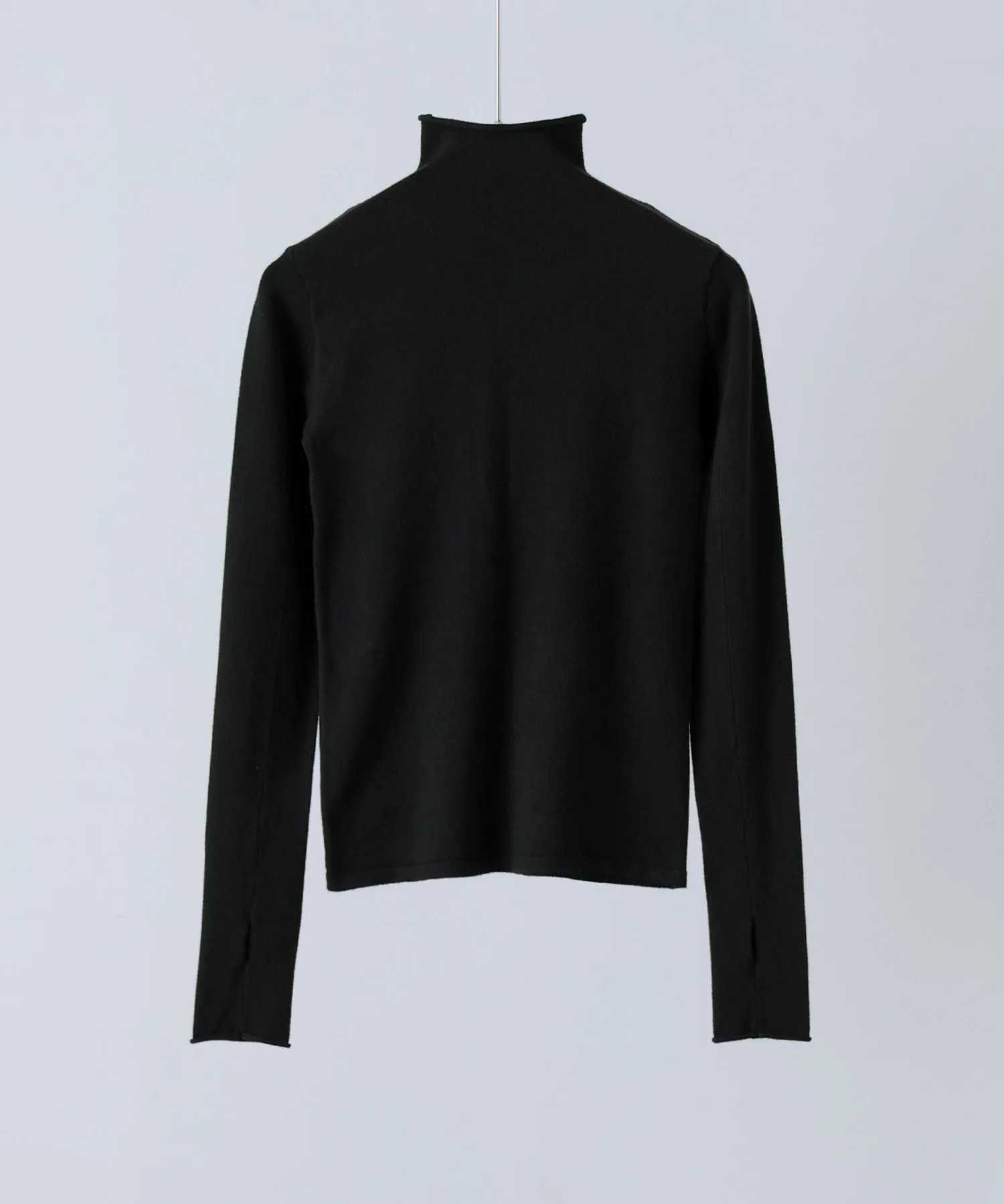 Angora touch high-neck knit