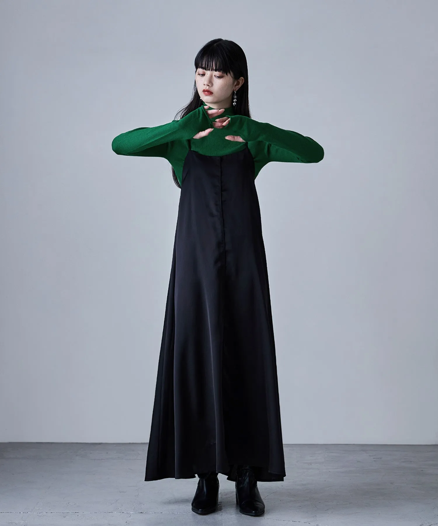 Angora touch high-neck knit