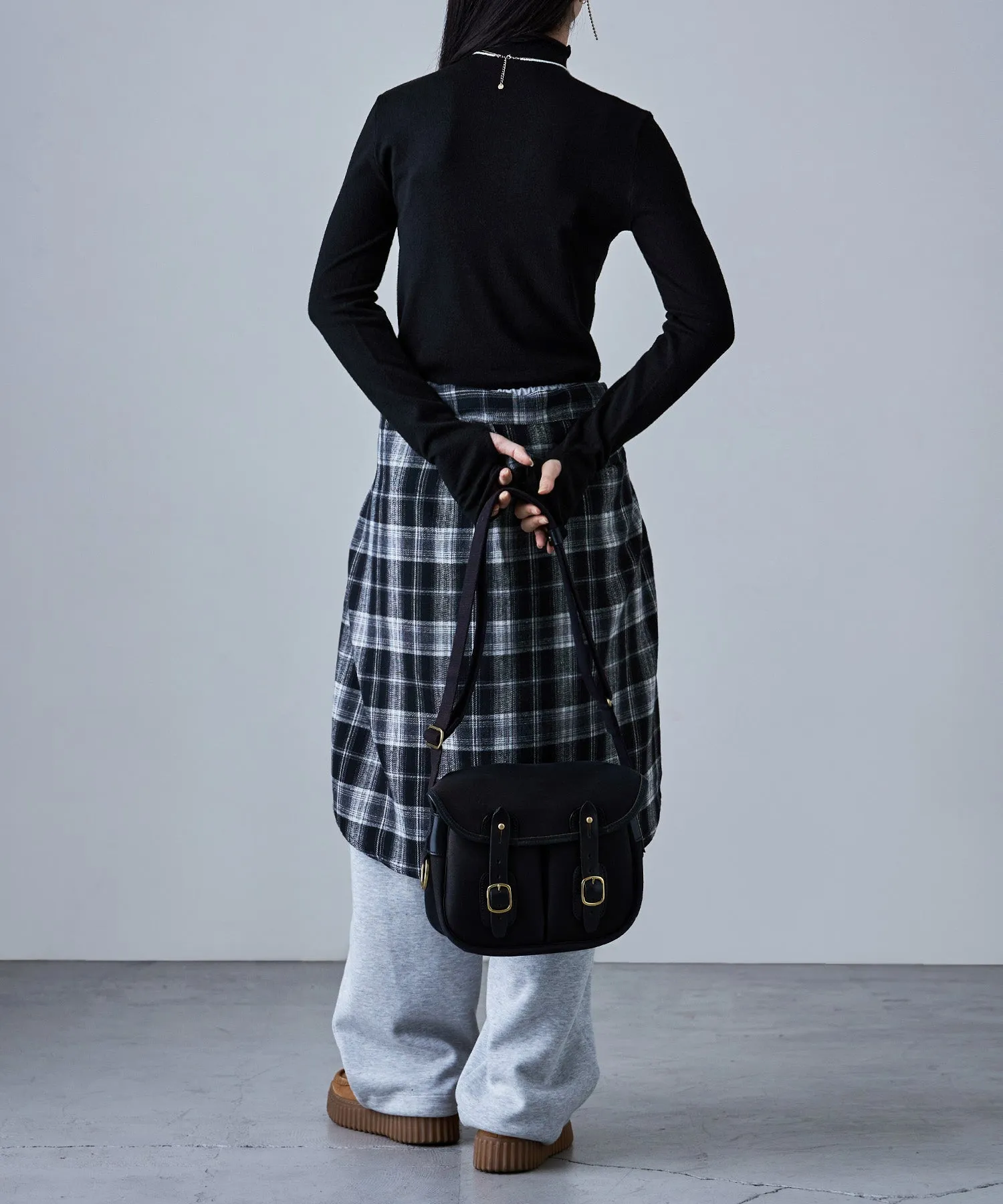 Angora touch high-neck knit