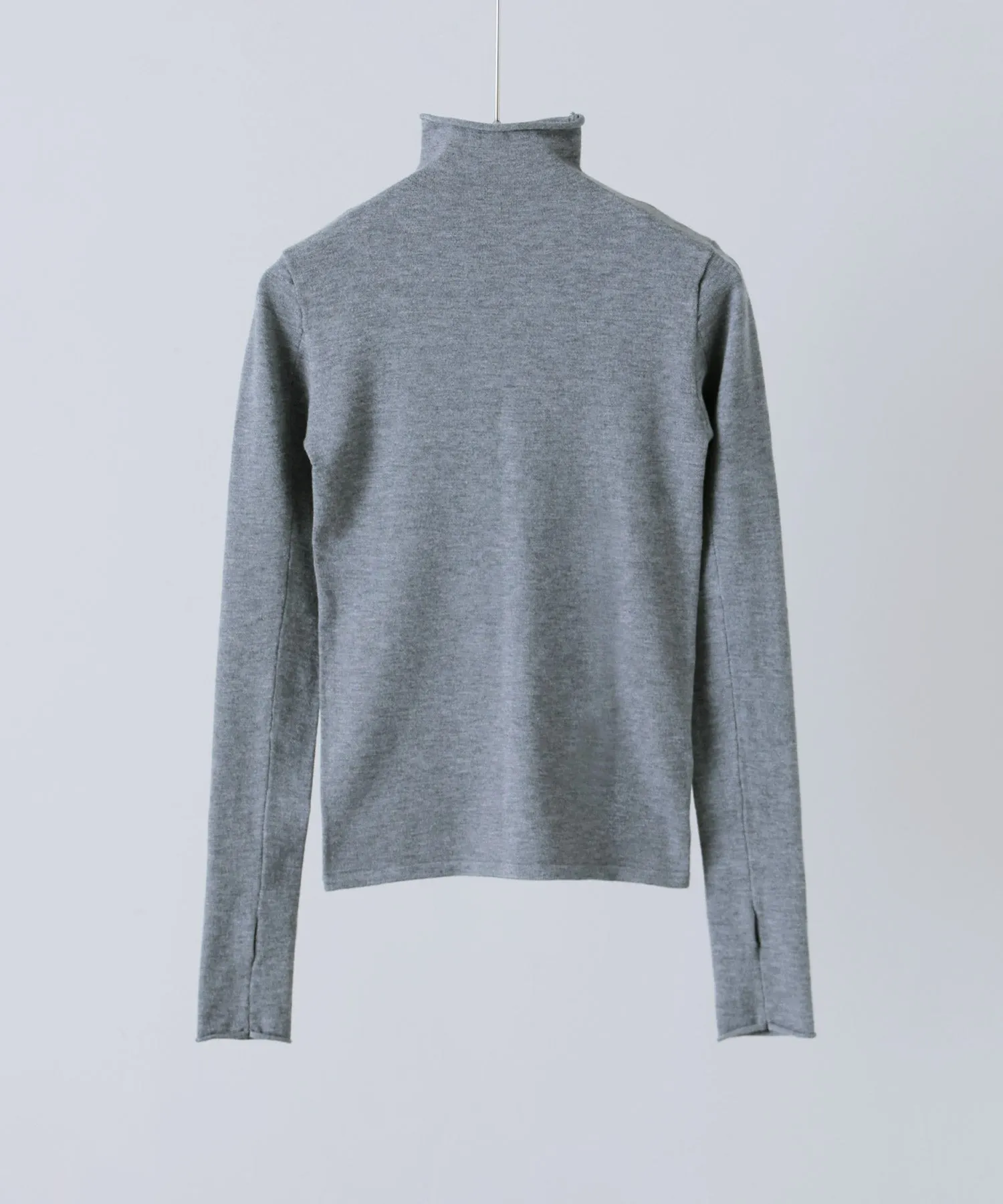 Angora touch high-neck knit