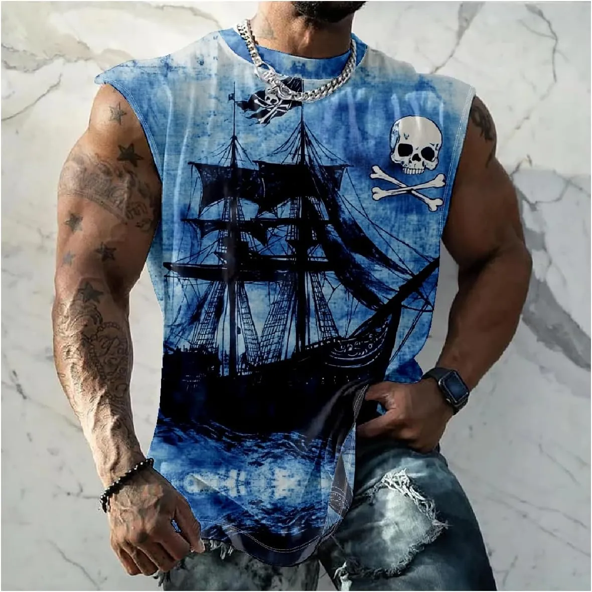 Animal Graphic Tank Tops for Men Casual Summer Sleeveless 3D Printed Muscle Shirts Big and Tall Quick Dry Undershirt T-Shirts