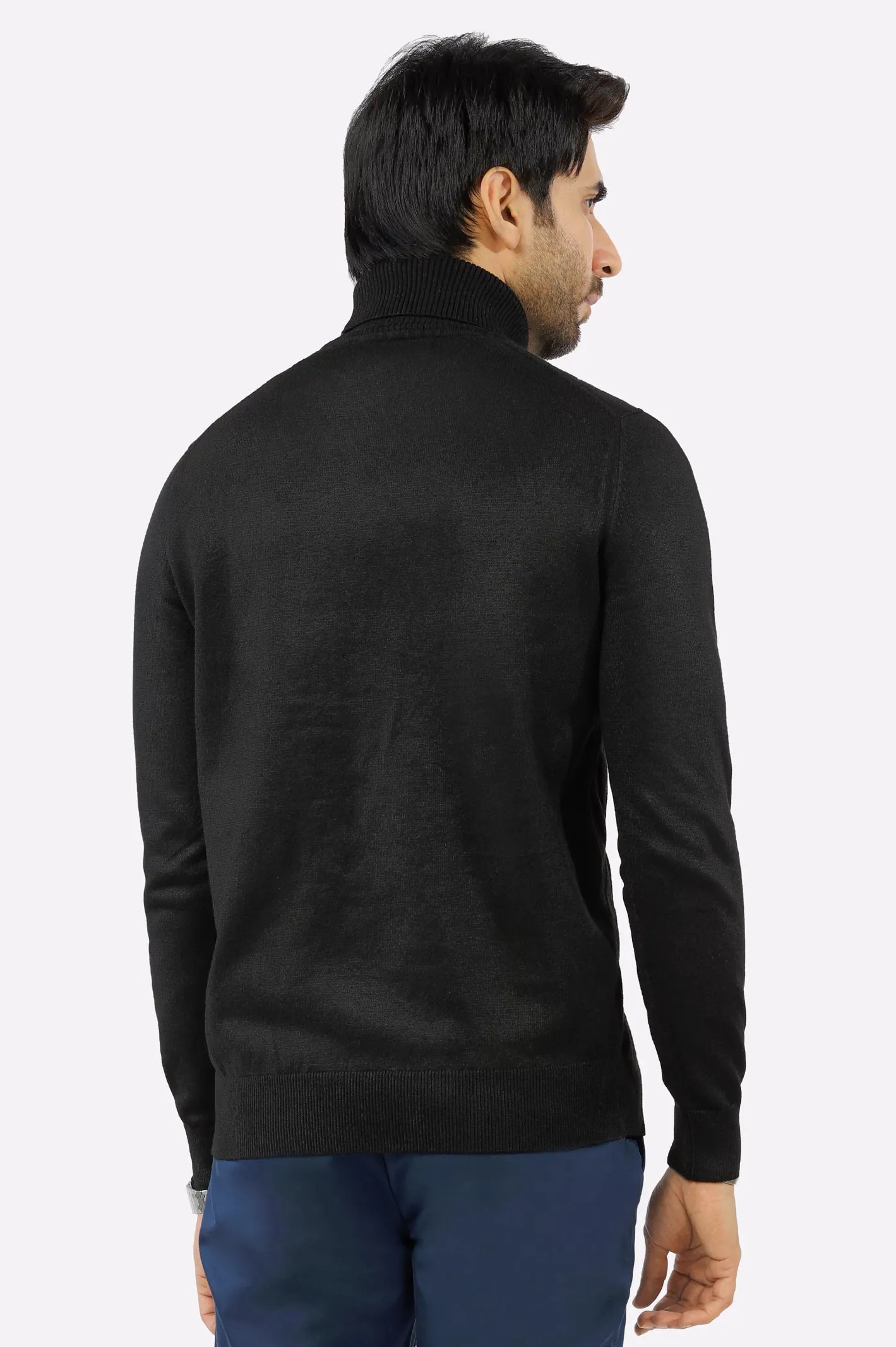 Black High Neck Gents Sweater
