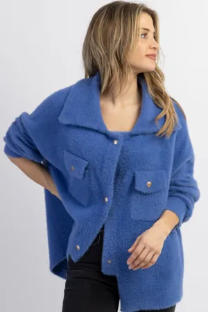 BLUE FRANKIE SOFT FUR SHACKET