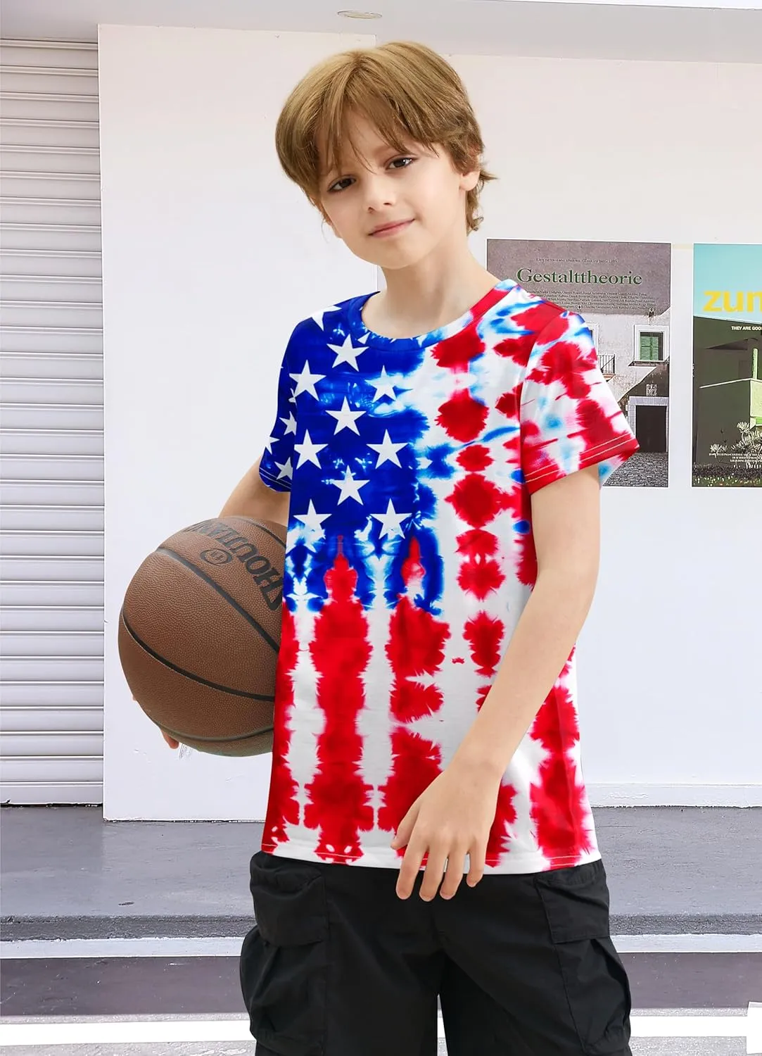 Boys Tie Dye Shirt Size 4-14 Hippies Senior Rainbow Tees T Shirts for Kids