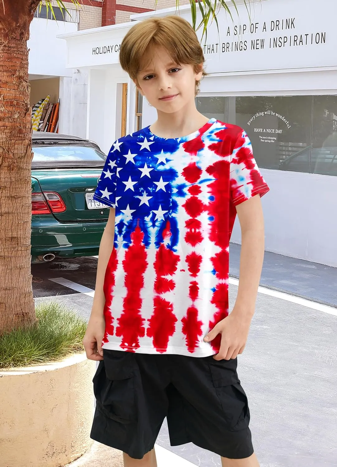 Boys Tie Dye Shirt Size 4-14 Hippies Senior Rainbow Tees T Shirts for Kids