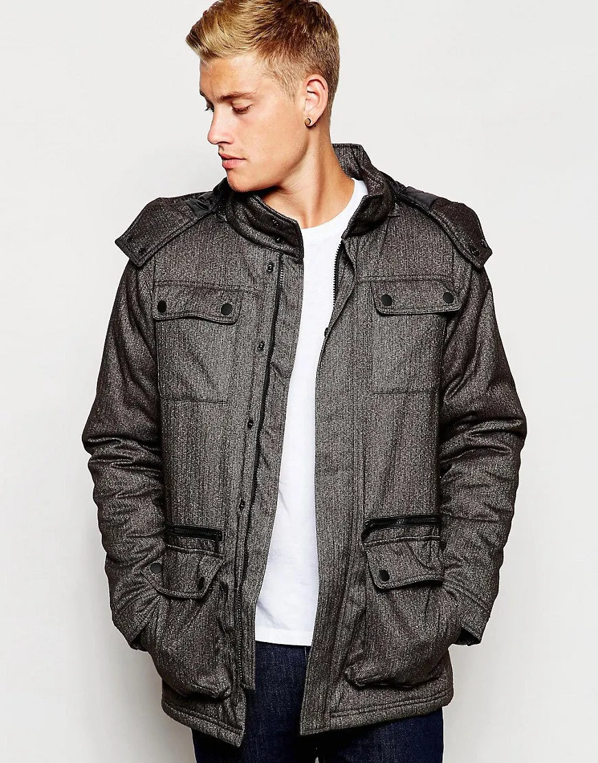 Brave Soul Four Pocket Hooded Jacket