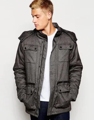 Brave Soul Four Pocket Hooded Jacket