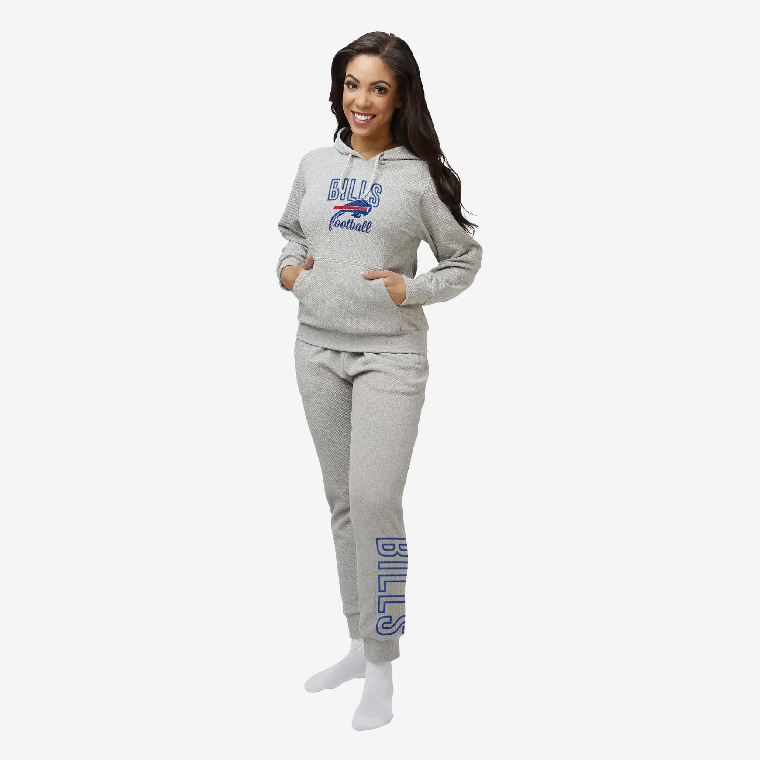 Buffalo Bills Womens Gray Woven Hoodie