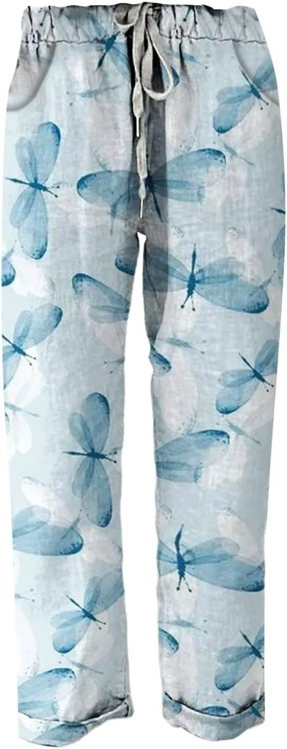 Casual Linen Pants for Women Summer Wide Leg Linen Pants for Women Casual Womens Pants Tall