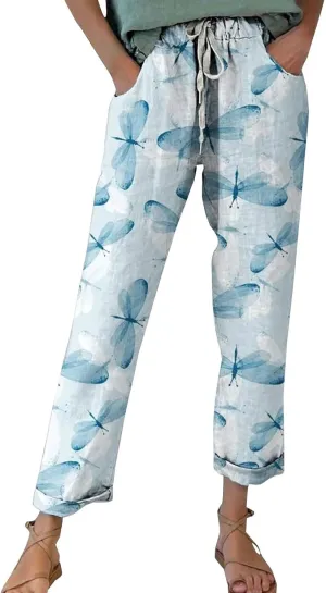 Casual Linen Pants for Women Summer Wide Leg Linen Pants for Women Casual Womens Pants Tall