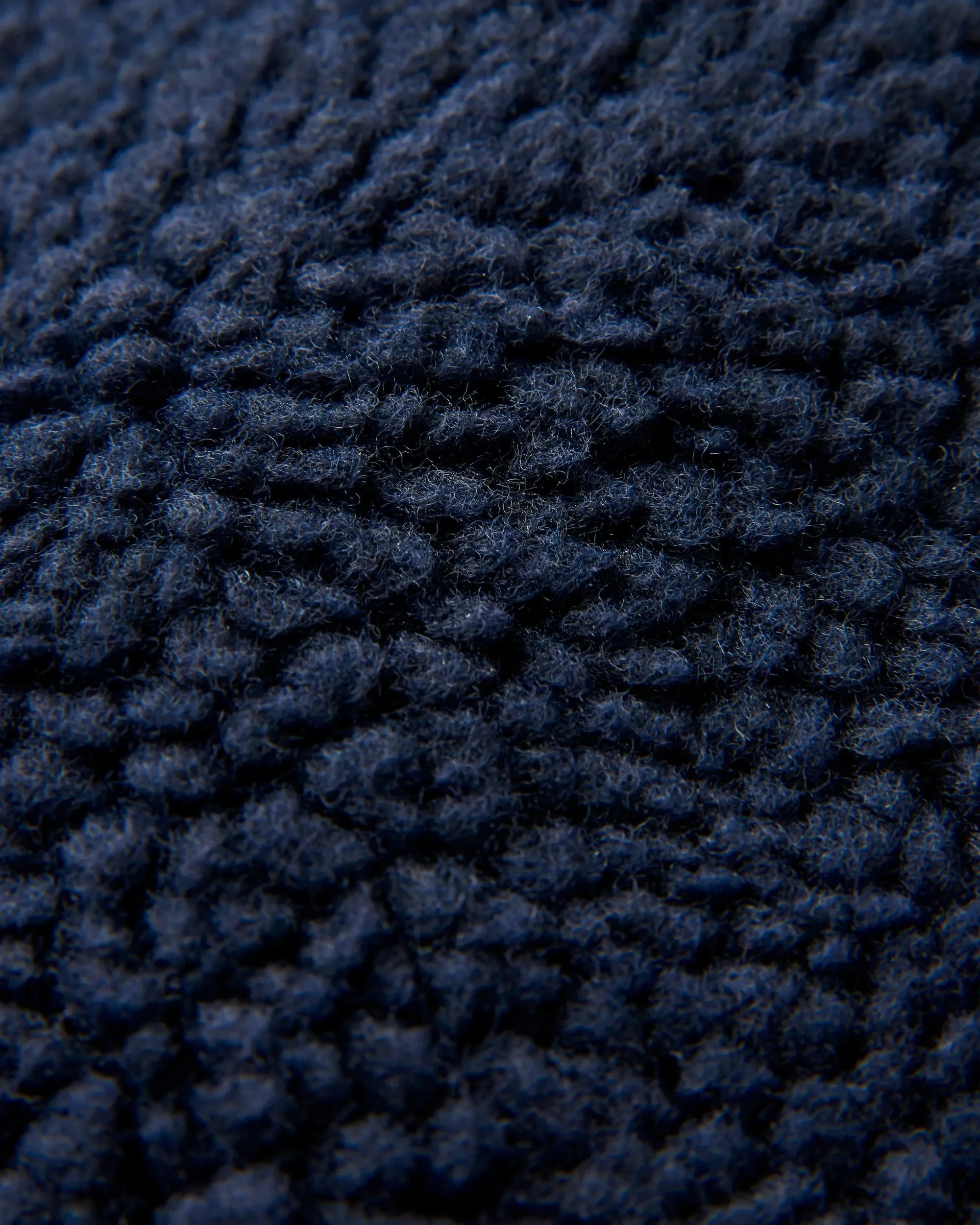 Clover Recycled Cotton-Lined Sherpa Fleece - Deep Navy