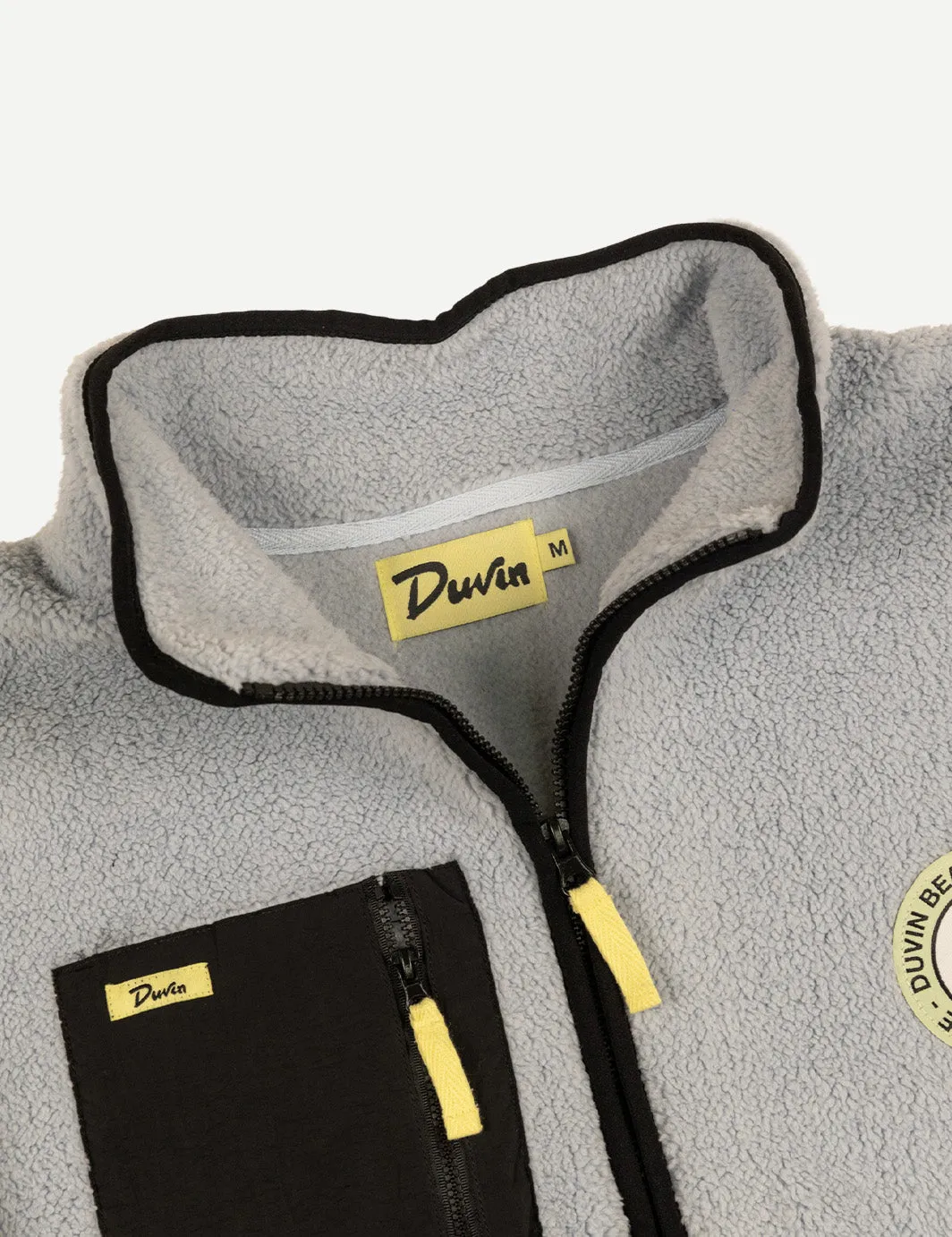 Color block Zip Sherpa