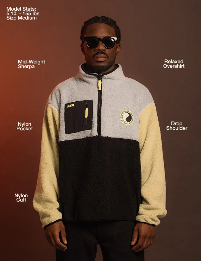 Color block Zip Sherpa