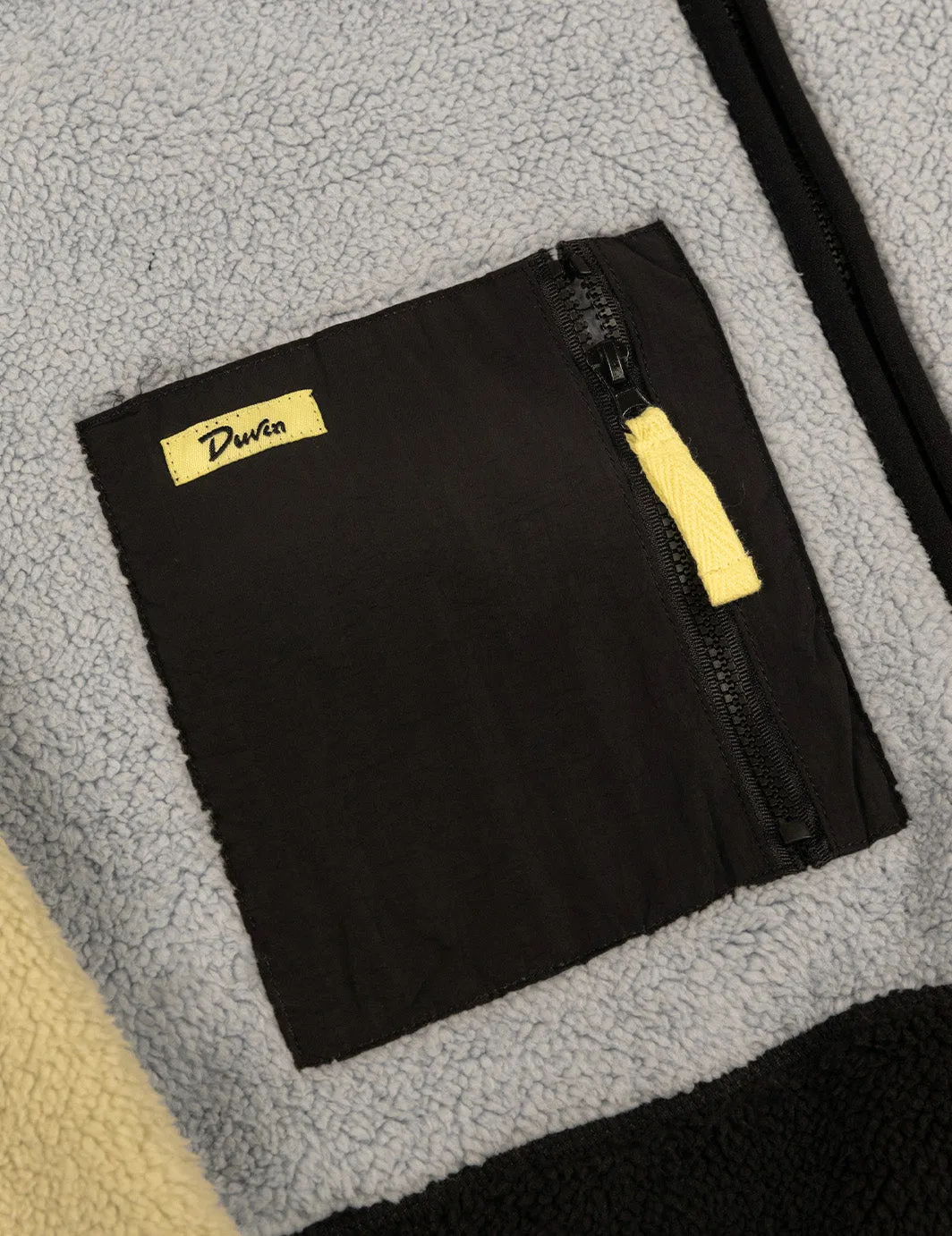 Color block Zip Sherpa