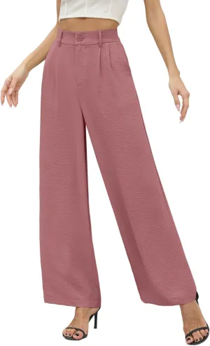 CZYINXIAN Women's Casual High Waisted Wide Leg Pants Flowy Business Work Casual Pants with Pockets