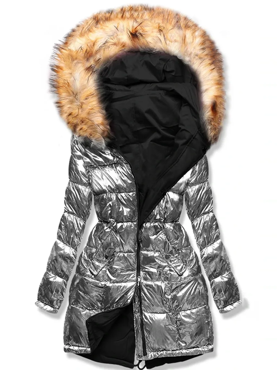 Fashion Warm Long Drawstring Fur Coat
