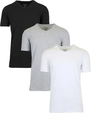 Galaxy by Harvic Men's Short Sleeve V-Neck Cotton Stretch Tees
