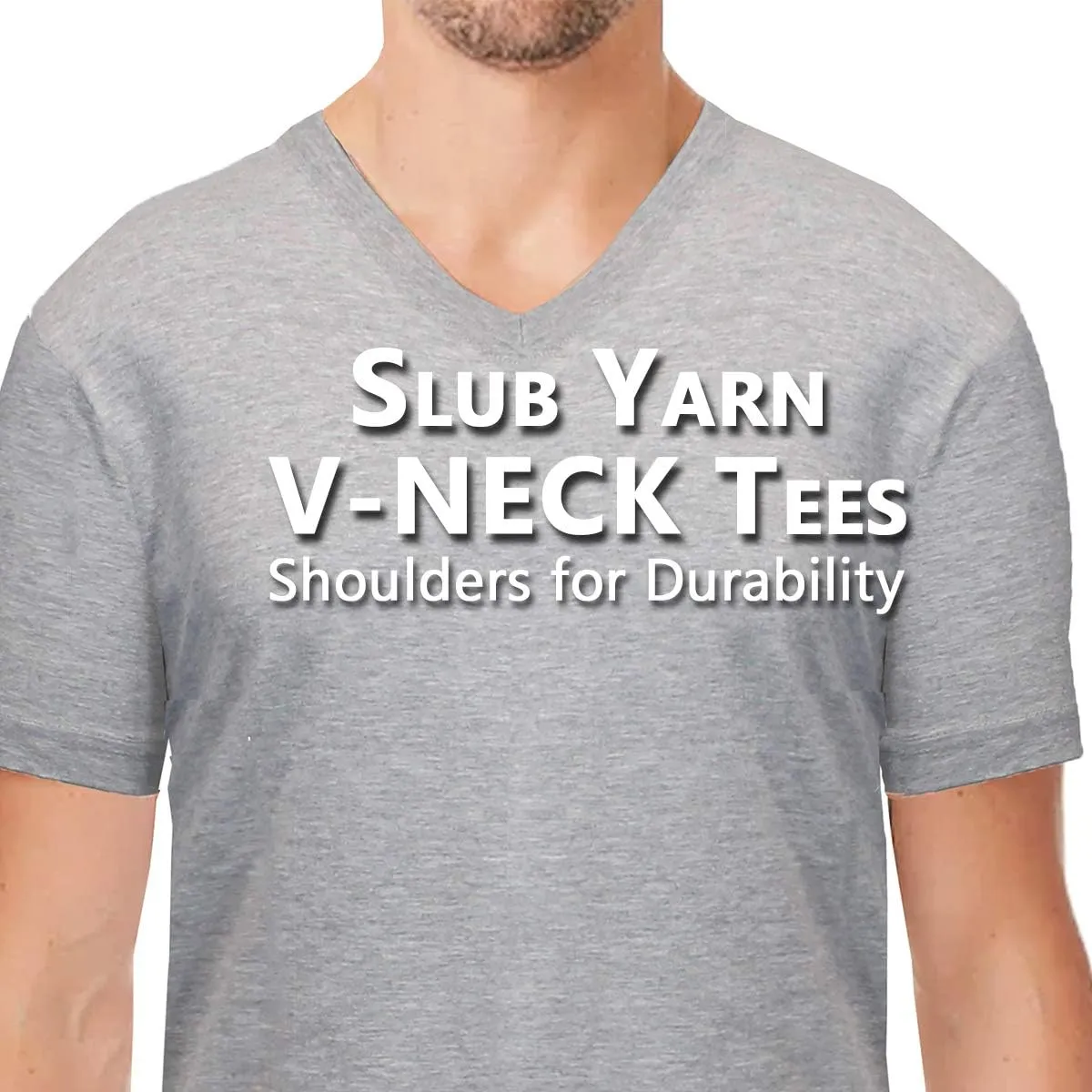 Galaxy by Harvic Men's Short Sleeve V-Neck Cotton Stretch Tees