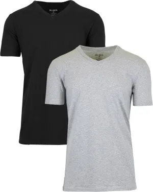 Galaxy by Harvic Men's Short Sleeve V-Neck Cotton Stretch Tees