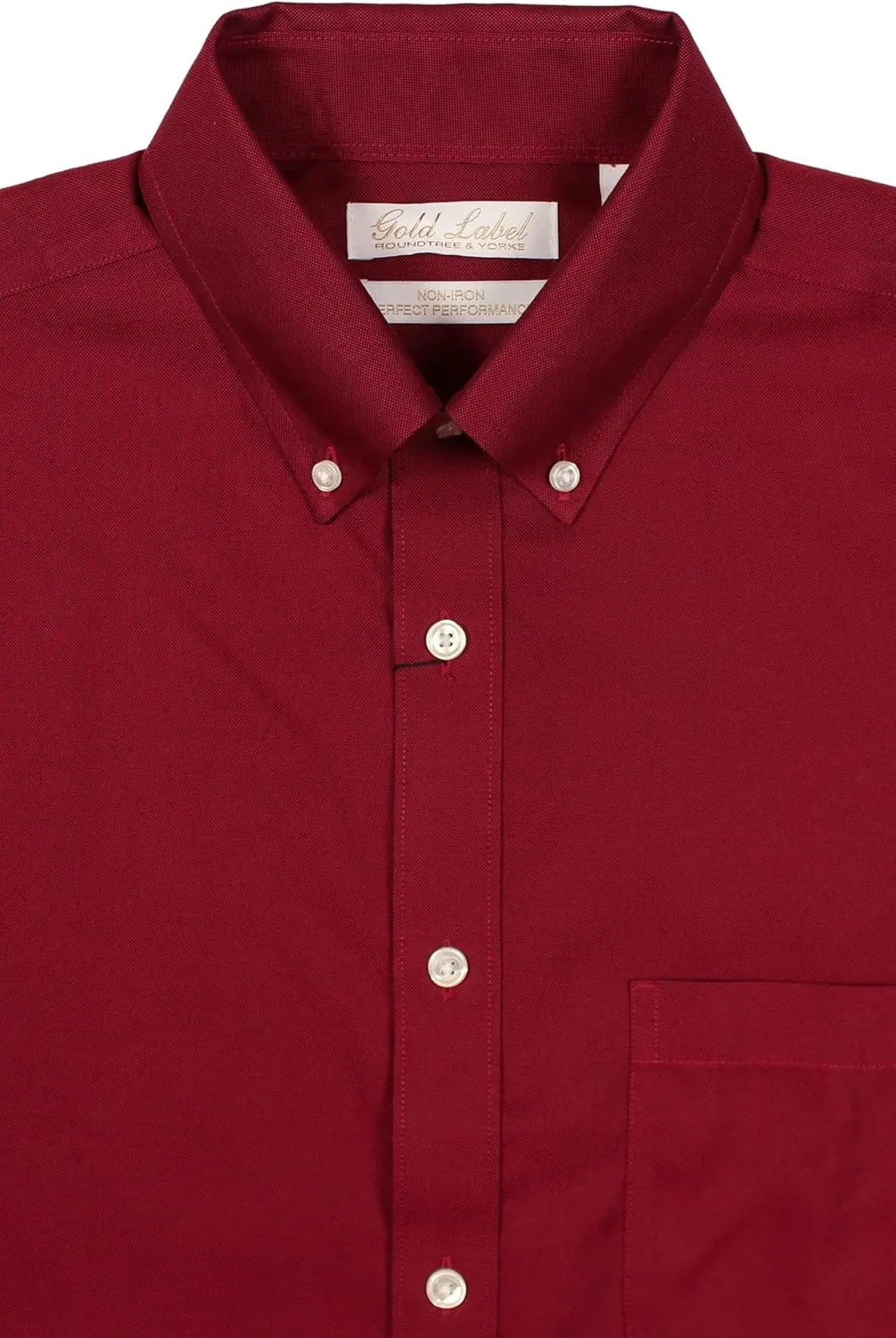 Gold Label Roundtree & Yorke Men's Non-Iron Long Sleeve Shirt 100% Cotton, Regular Sizes