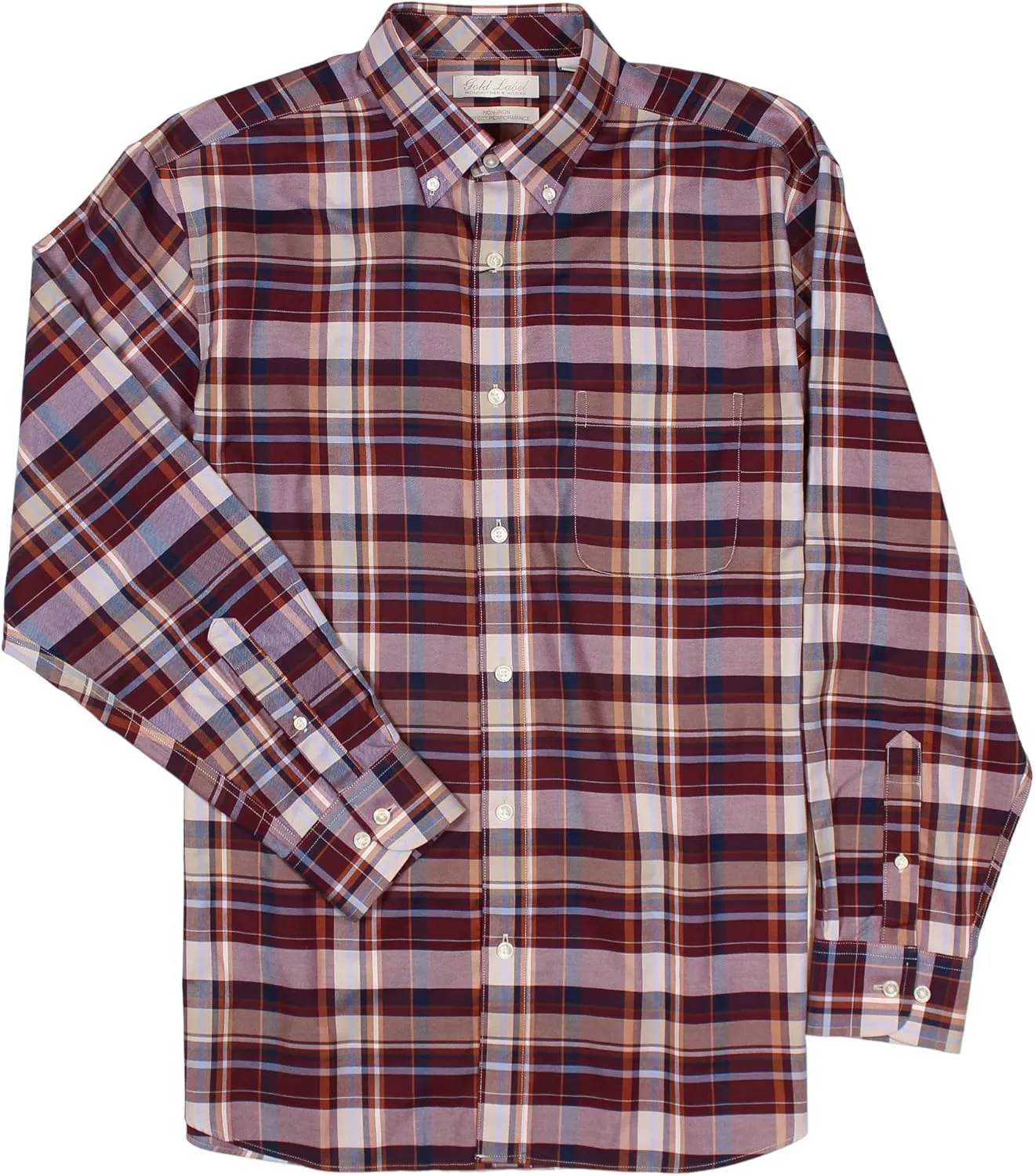 Gold Label Roundtree & Yorke Men's Non-Iron Long Sleeve Shirt 100% Cotton, Regular Sizes