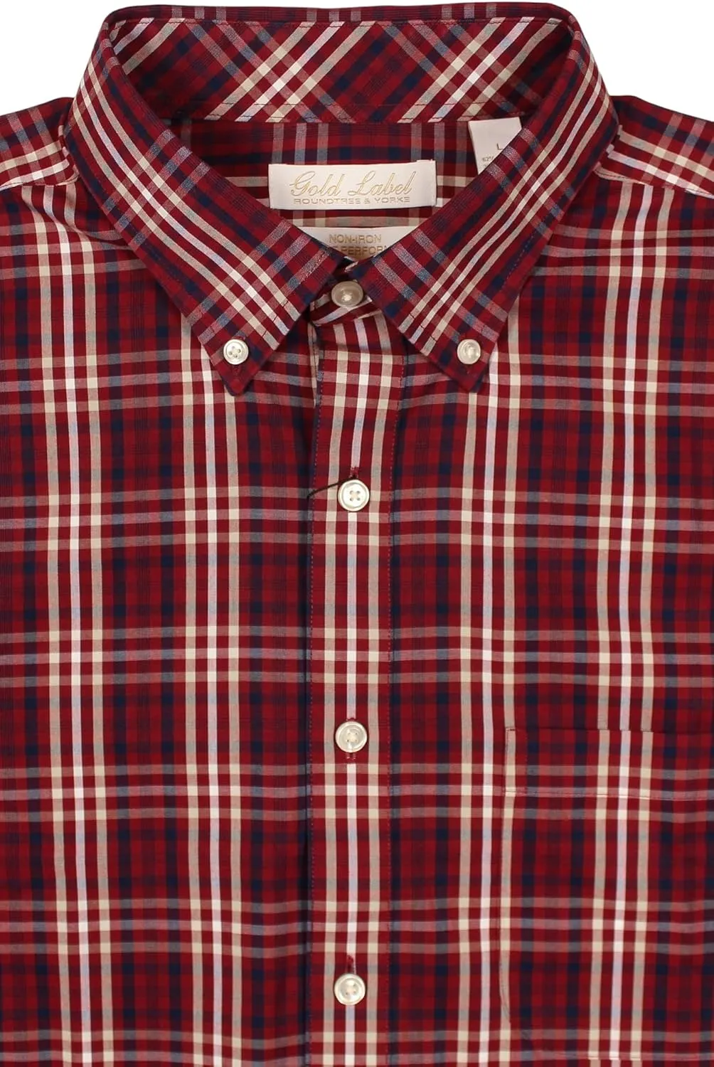 Gold Label Roundtree & Yorke Men's Non-Iron Long Sleeve Shirt 100% Cotton, Regular Sizes