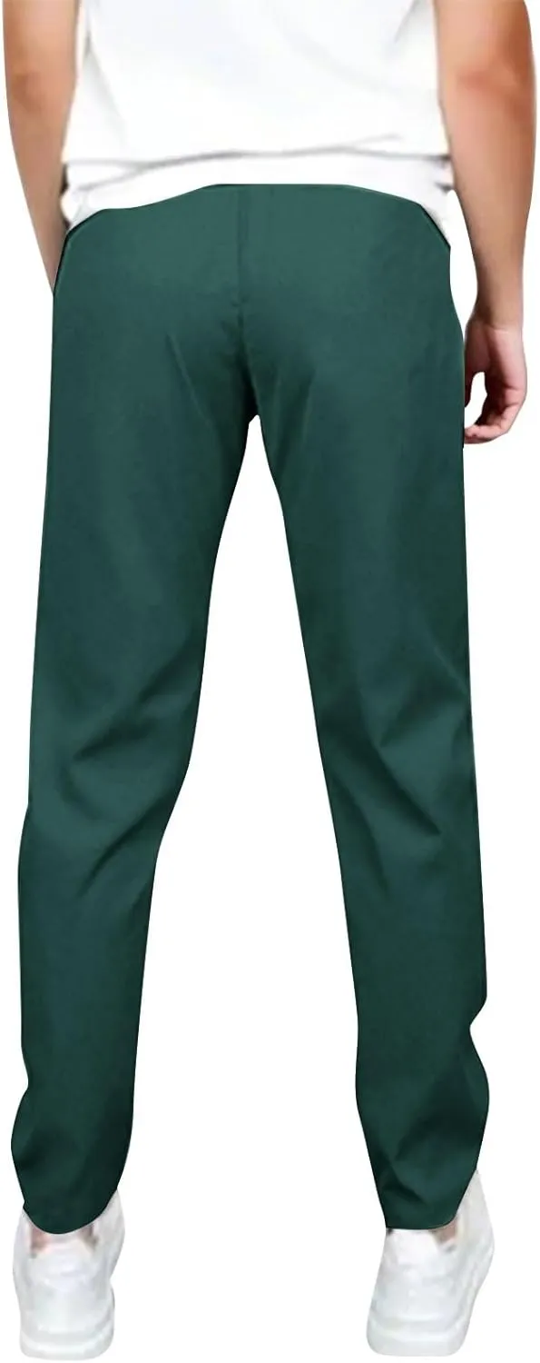Golf Joggers Pants Men Slim Fit Elastic Waist Casual Pants Drawstring Stretch Tapered Pant with Pockets Casual Joggers