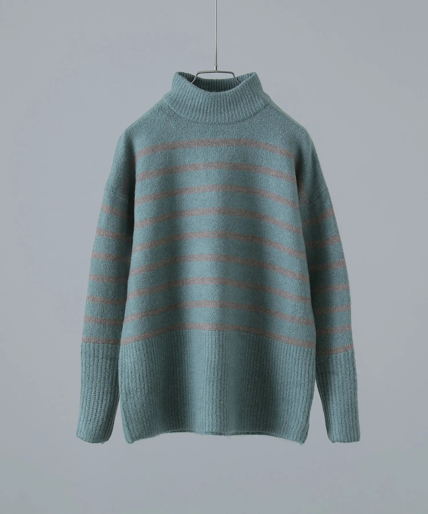 High neck border knit