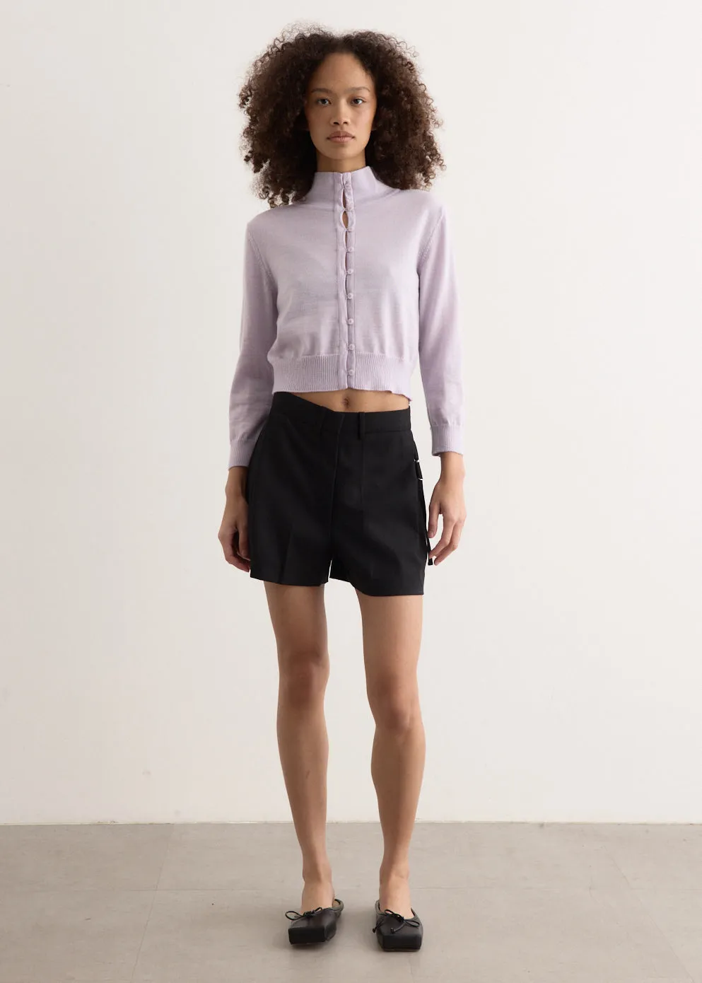 High Neck Knit Cardigan