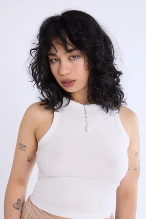 High-Neck Ribbed Tank Top