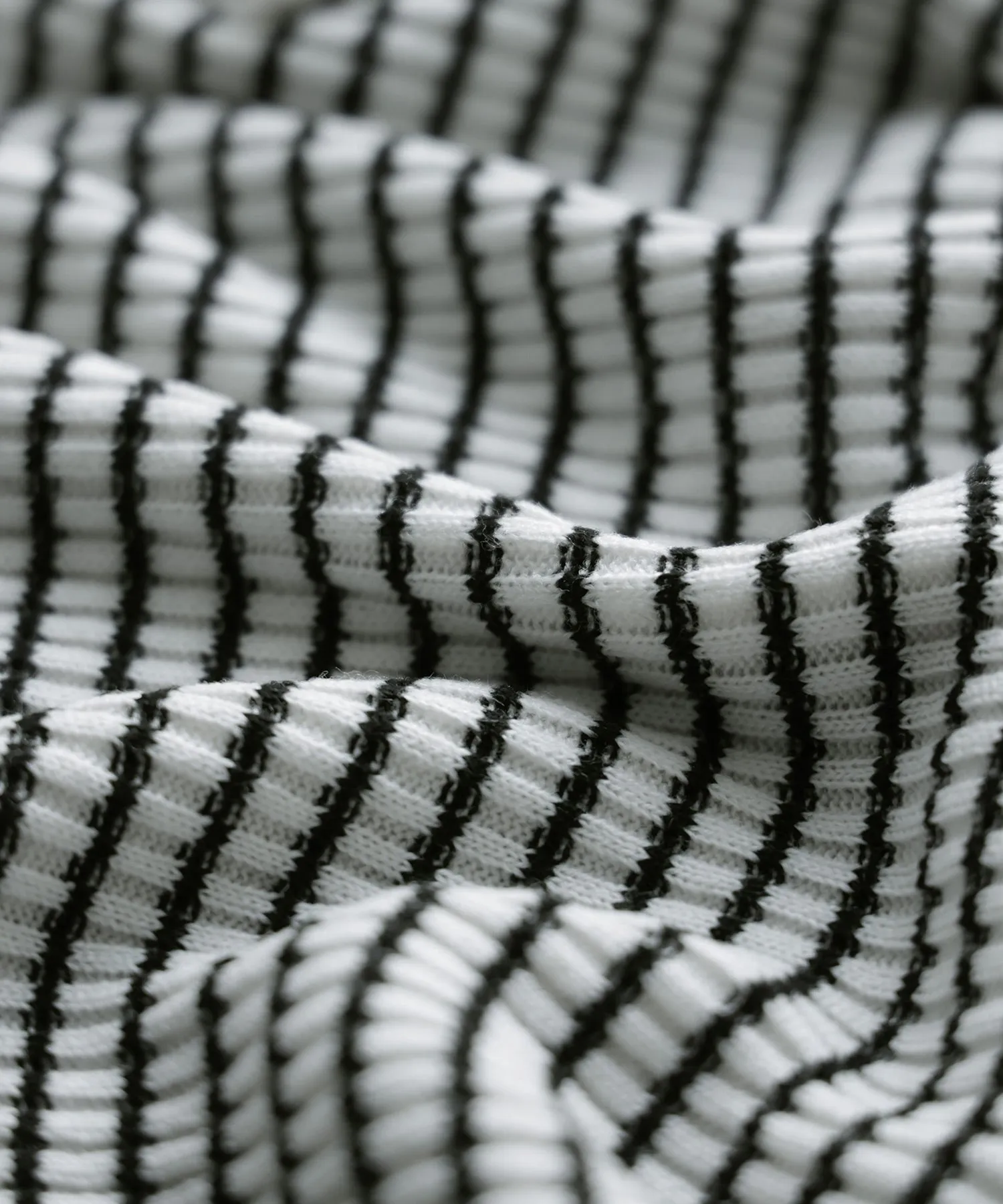 High Neck Striped Knit Pullover