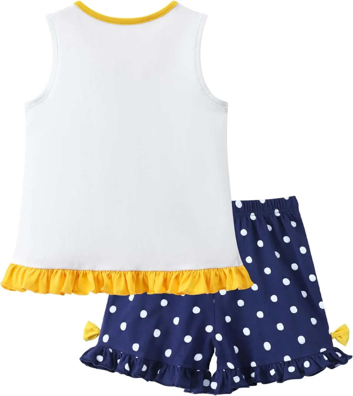 HILEELANG Toddler Girl Summer Easter Outfit Short Sets Cotton Ruffle Sleeve Tops Tees Shorts Clothing Sets