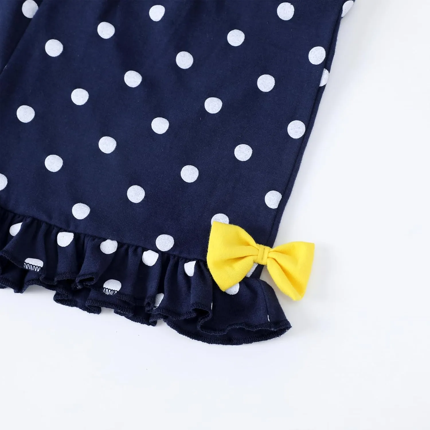 HILEELANG Toddler Girl Summer Easter Outfit Short Sets Cotton Ruffle Sleeve Tops Tees Shorts Clothing Sets