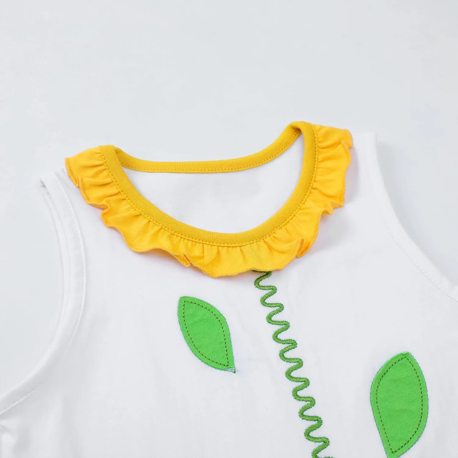 HILEELANG Toddler Girl Summer Easter Outfit Short Sets Cotton Ruffle Sleeve Tops Tees Shorts Clothing Sets