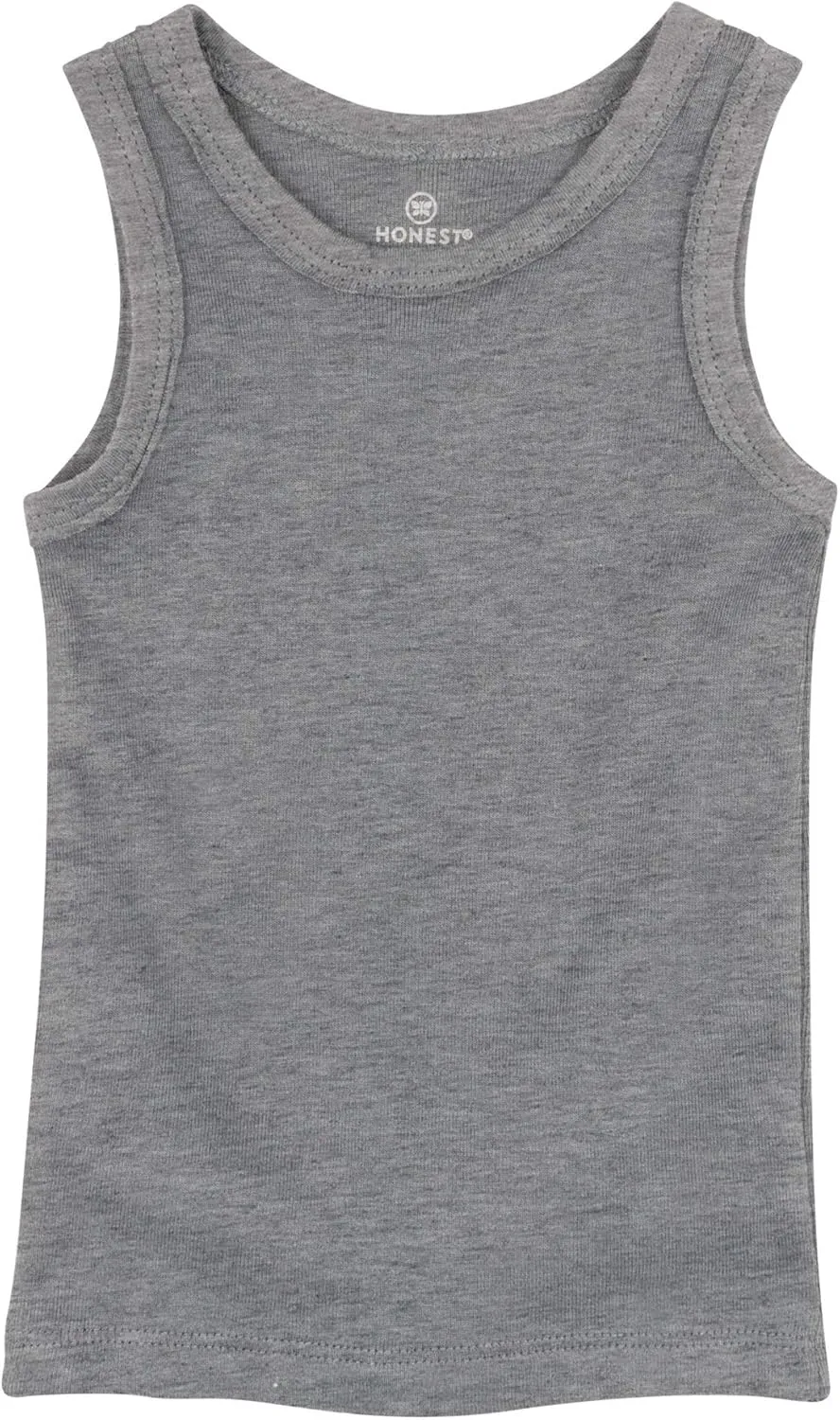HonestBaby Multipack Muscle T-Shirts Sleeveless Tees 100% Organic Cotton for Infant Baby and Toddler Boys, Girls, Unisex
