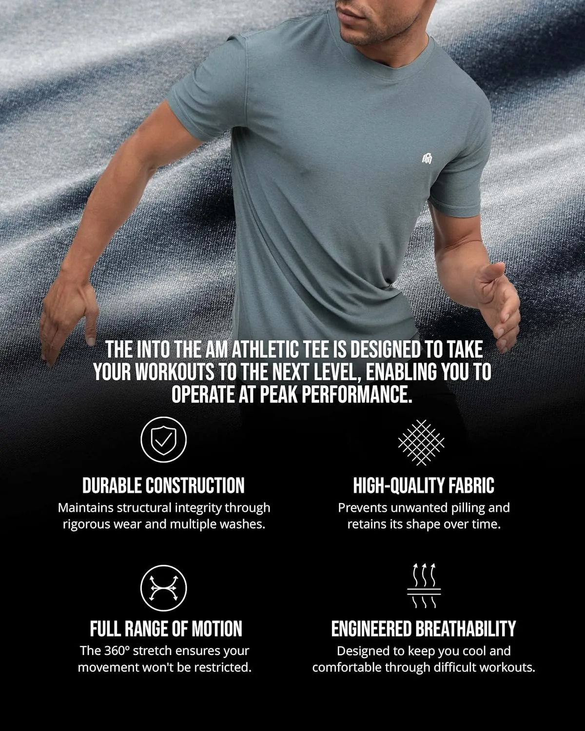 INTO THE AM Premium Workout Shirts for Men - Ultra-Lightweight Athletic Gym Tees S - 4XL