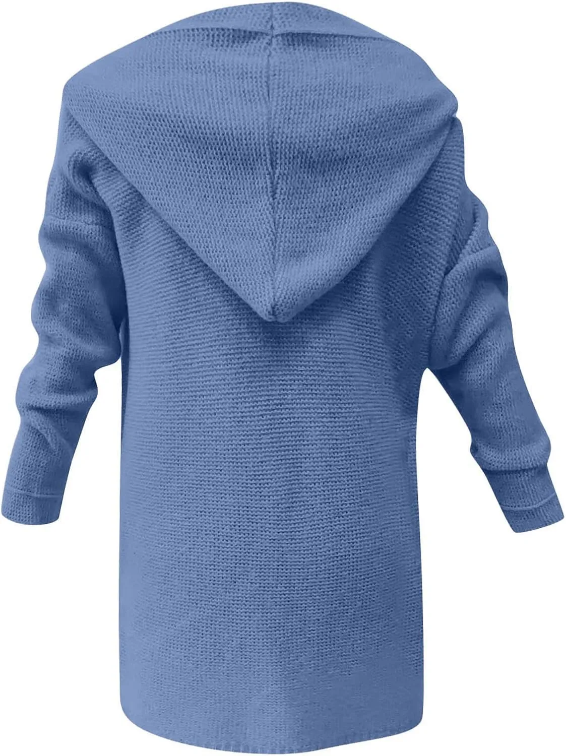 Jackets for Women Hooded Knitted Cardigan Thickened Winter Warm Solid Color Long Sweater Coat