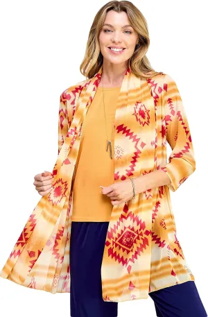 Jostar Women's Mesh Jacket Cardigan - 3/4 Sleeve Sheer Lightweight Open Front Princess Soft Drape Knit Sweater