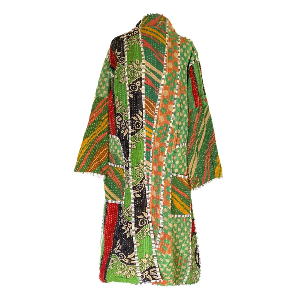Kai cotton quilted vintage kantha coat One of a Kind