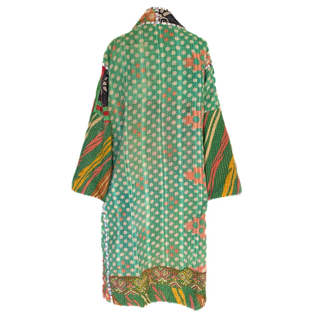 Kai cotton quilted vintage kantha coat One of a Kind
