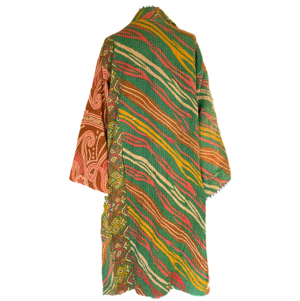 Kai cotton quilted vintage kantha coat One of a Kind