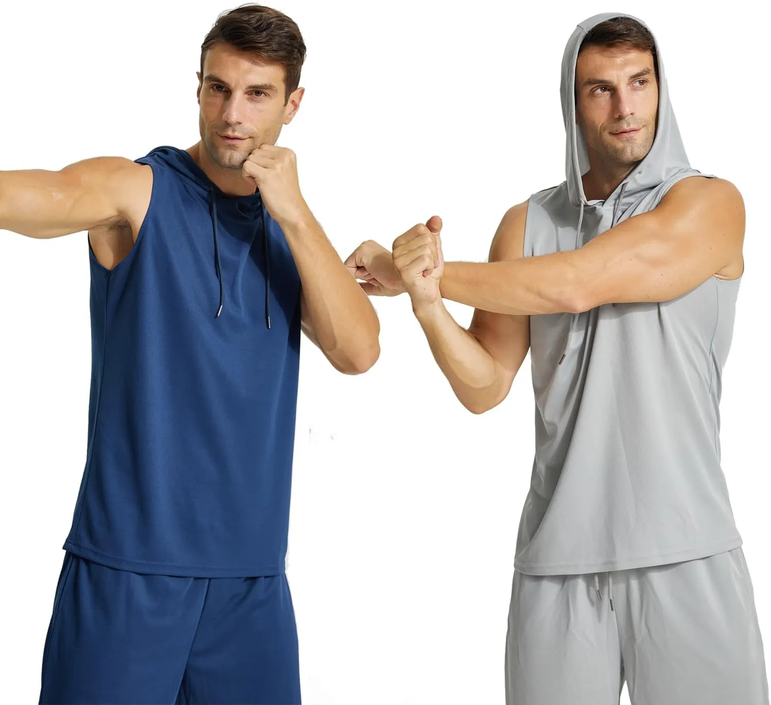 LANBAOSI Mens Workout Tank Tops Sleeveless Hoodie Hooded Vest Men Bodybuilding Muscle Tank Cut Off Shirts Gym Hoodies