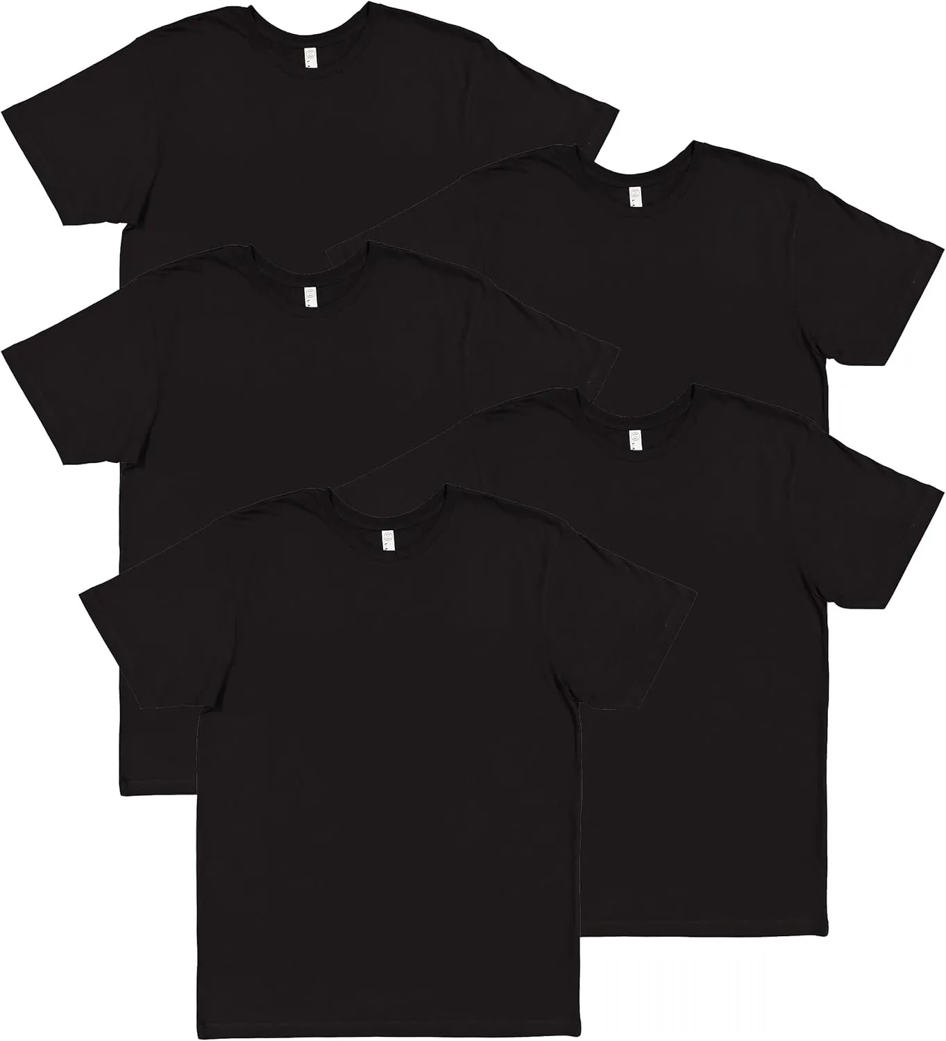 LAT Adult Unisex Crew Neck Short Sleeve Soft Cotton T-Shirt 5 Pack