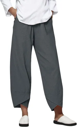 Linen Pants Women Pants Casual Cropped Baggy Trousers Elastic Waisted Yoga Comfy Casual Pants