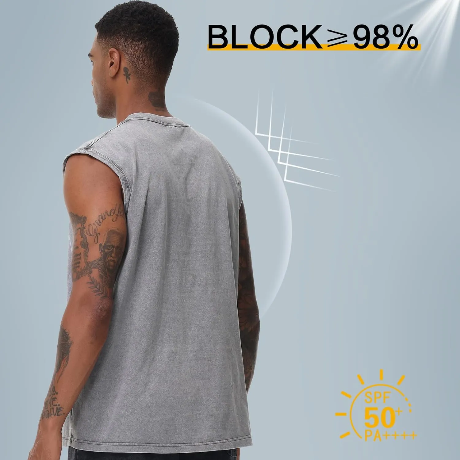 Mens Cotton Sleeveless Tank Tops Cut Off Muscle Gym T Shirts Running Beach Loose Fit Tees