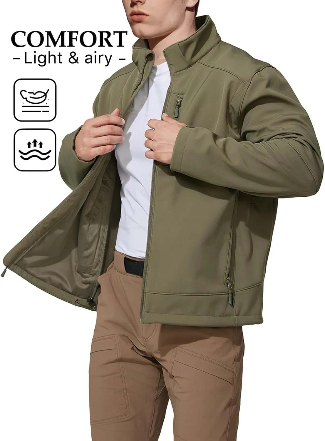 Mens Jacket Waterproof Hooded Coats Tactical Soft Shell Jackets for Men