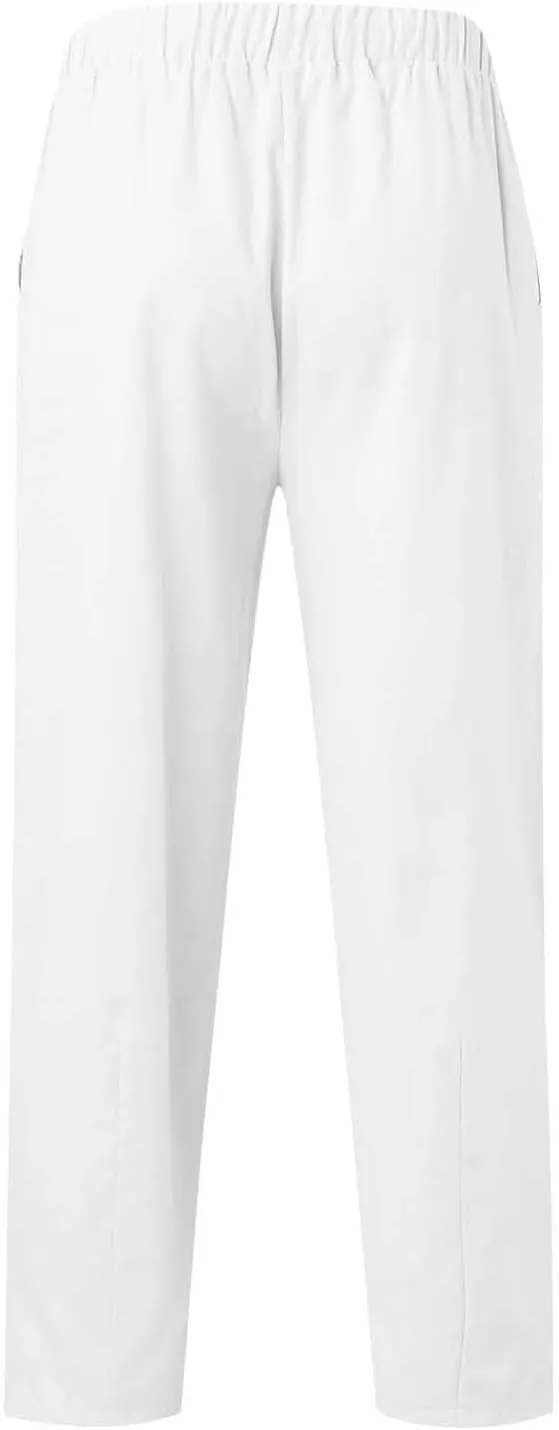 Mens Linen Pants Casual Elastic Drawstring Waist Lounge Beach Pants Summer Casual Straight Leg Dress Trousers